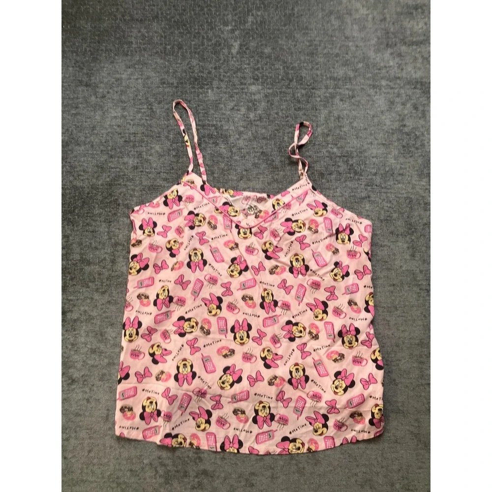 Disney Primark Sleepwear Tank Top Girls Large 10/12 Pink Graphic Minnie Mouse